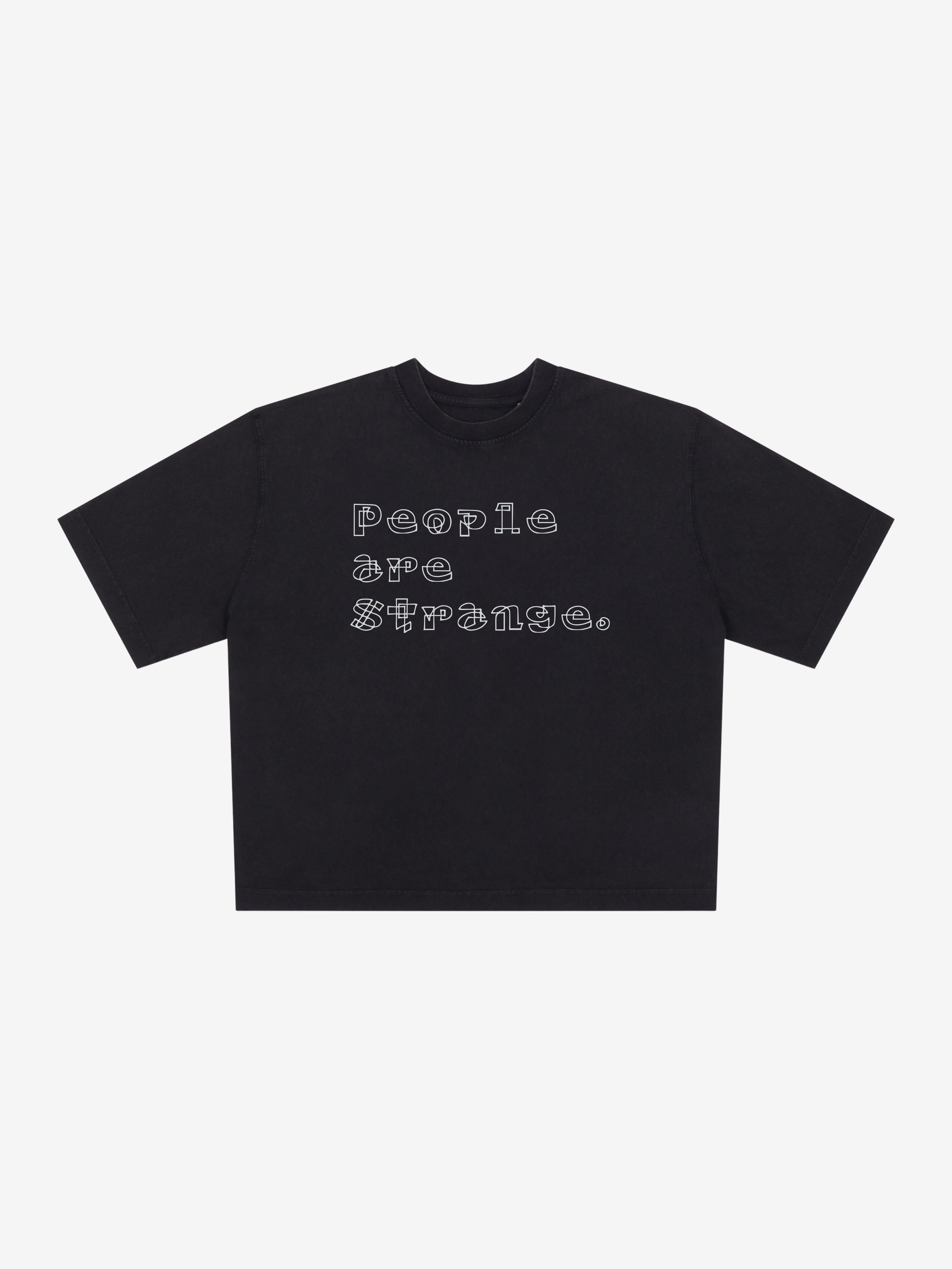 Strange - cropped Boxy T-Shirt / Faded Black