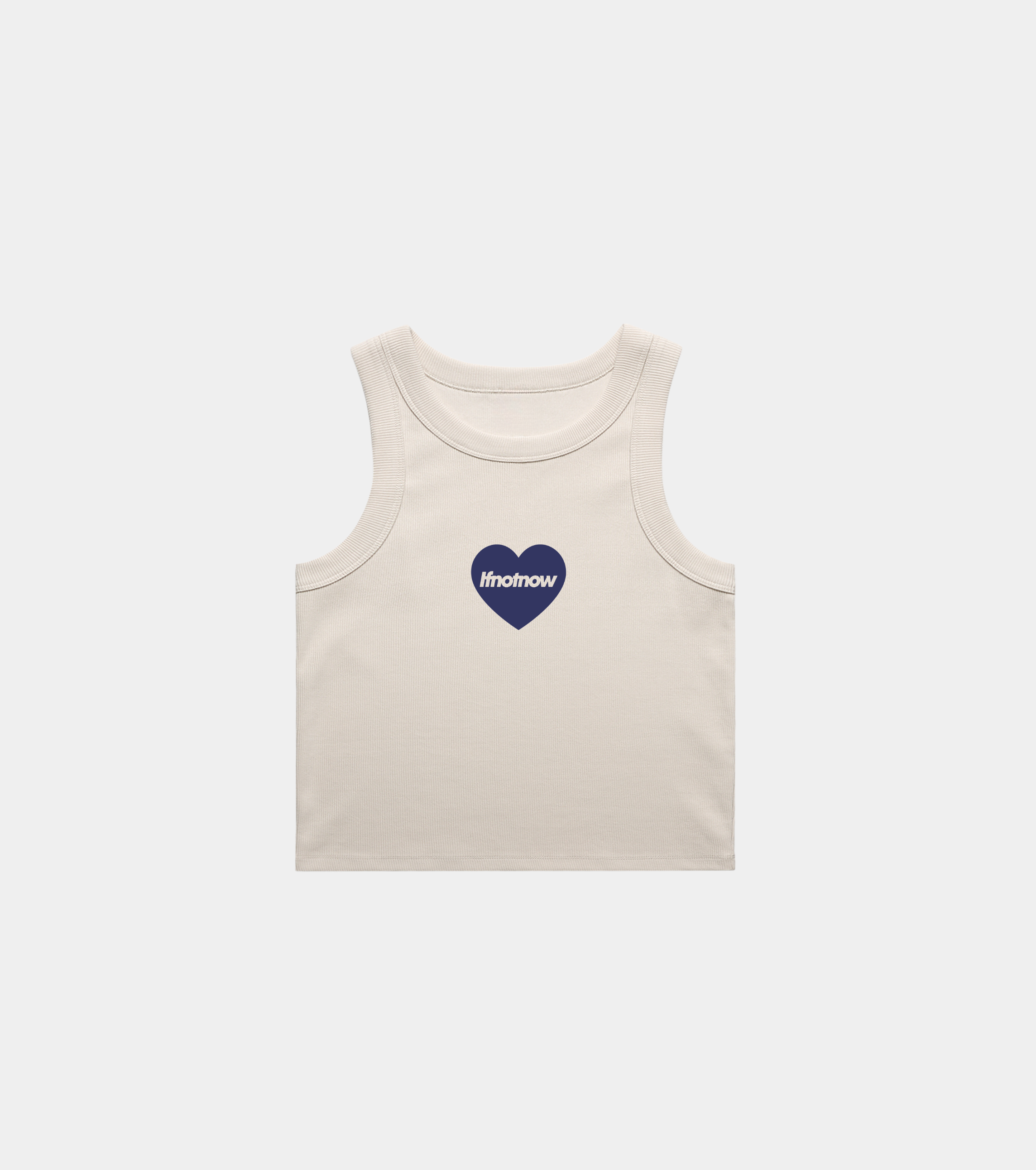 Wo's Organic Rib Crop Tank - Heart
