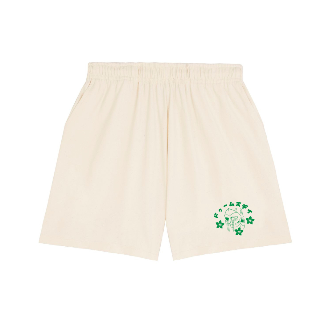 DOOMSDAY EMBROIDERY SHORTS - NATURAL