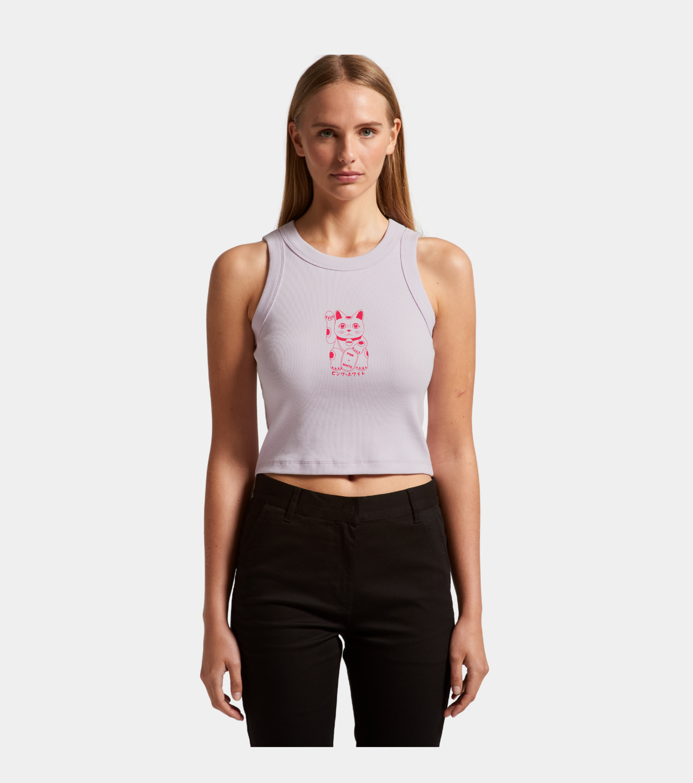 Wo's Organic Rib Crop Tank  - Lucky