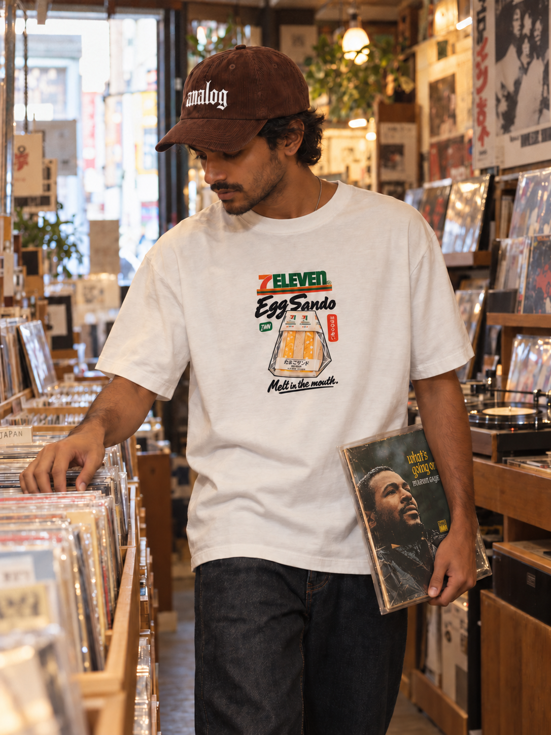 analog brown cord cap