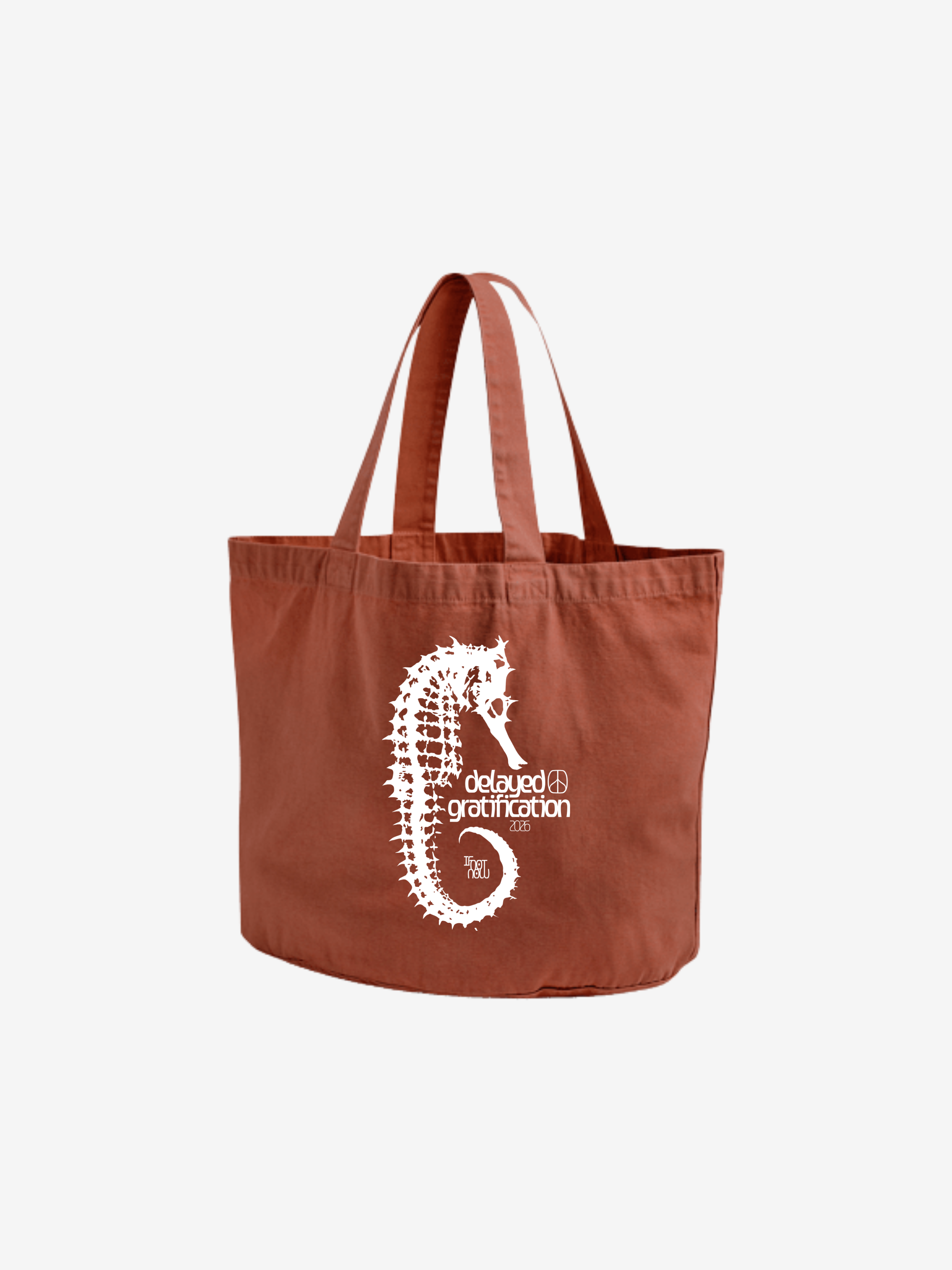 Delayed Horse vintage rust garment dyed shopper
