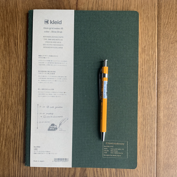 Kleid A5 Grid Notes notebook - Olive